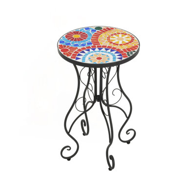 French Country Ceramic Side Table