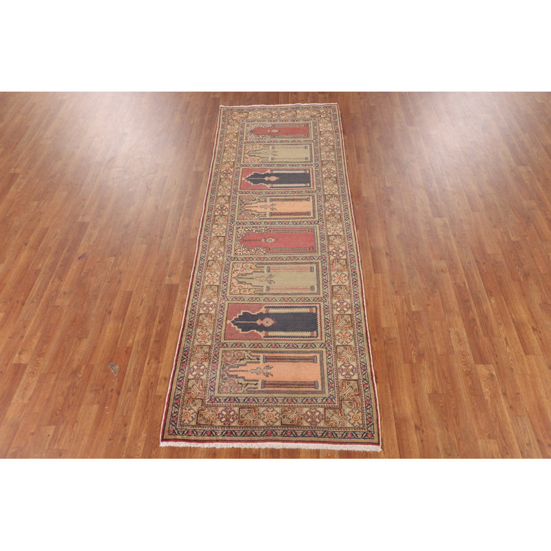 Handmade Wool Anatolian Turkish Runner Rug 3x9