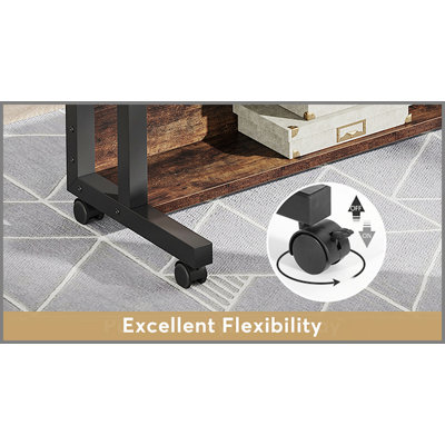 32 Inches Portable Height Adjustable Desk with Power Outlets and USB Charging, Ideal for Small Spaces and Multifunctional Use