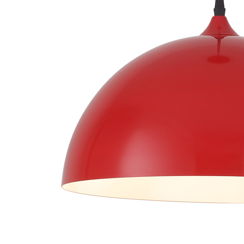 16" Dome Red Pendant Lights 2 Pack Pendant Light, Modern Farmhouse Pendant Light for Kitchen Island, Dining Room, Cafe, Bar
