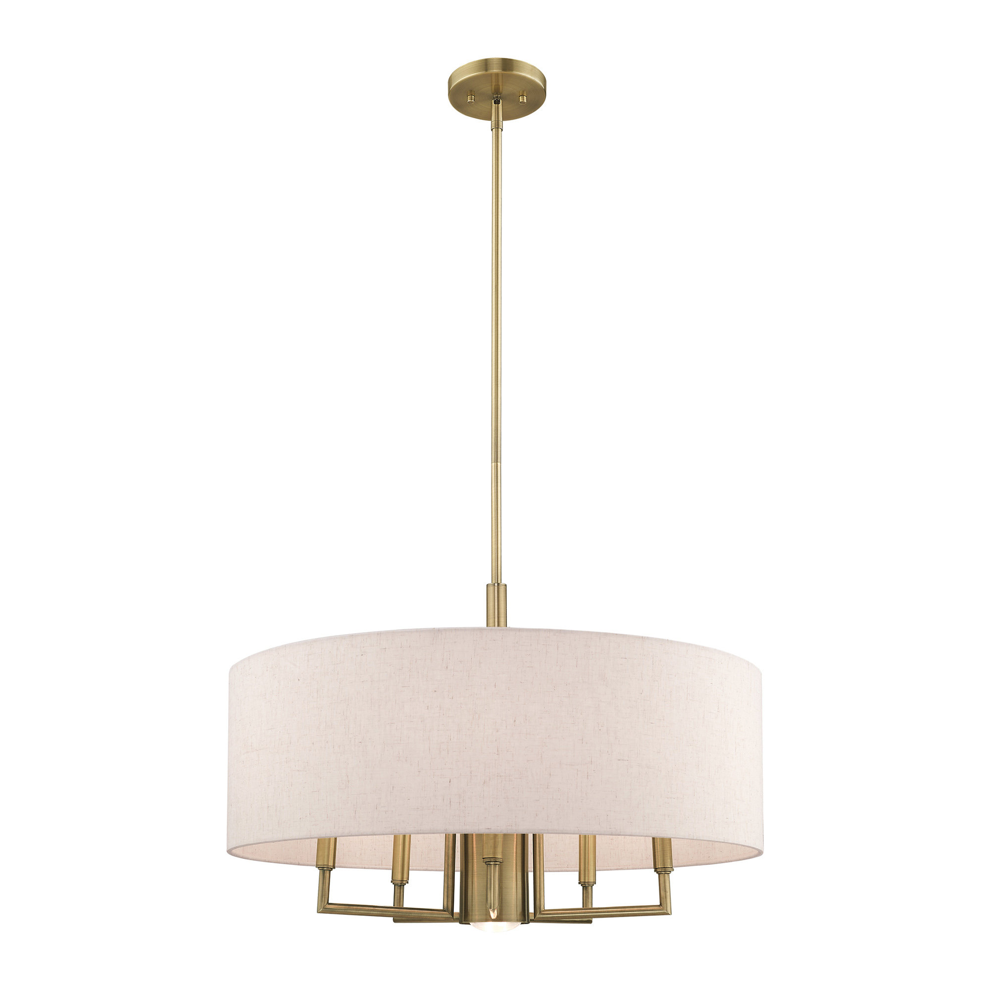 Flaire 6-Light Dimmable Steel Drum Chandelier, Antique Brass