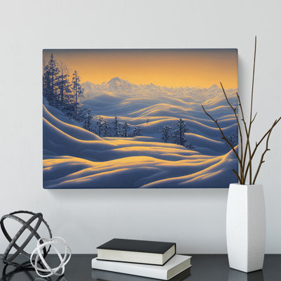 XXX-H1022-WF-10247X Winter Sunrise Mountains Vol.3 - Wrapped Canvas Painting
