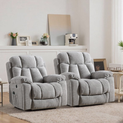 Fauteuil massant et inclinable électrique chauffant en chenille de 41,3 po de largeur