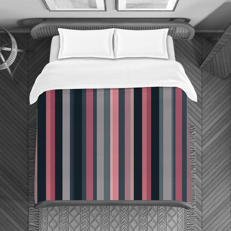 Polyester Striped Duvet Cover, Twin Duvet Cover