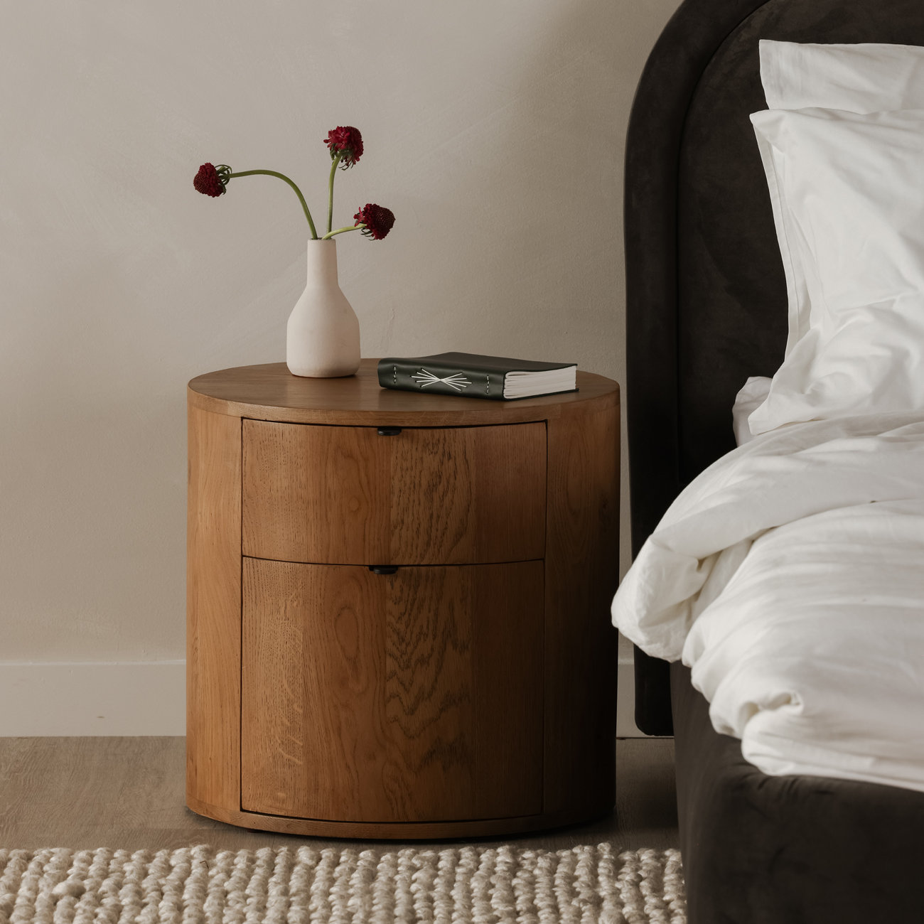 Element 2-Drawer Oak Nightstand, Natural