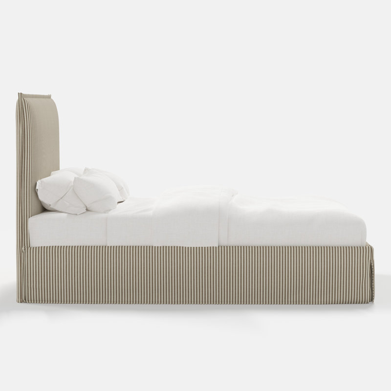 Stoffer Home x Cloth and Co. Maura Bed, King, Jane Stripe Burlap