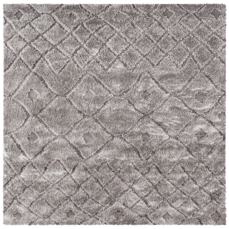 Atisha Shag Performance Geometric Rug, Square 6'7"