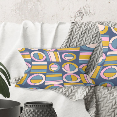 Retro Circular Design I - Mid-Century Modern Printed Throw Pillow