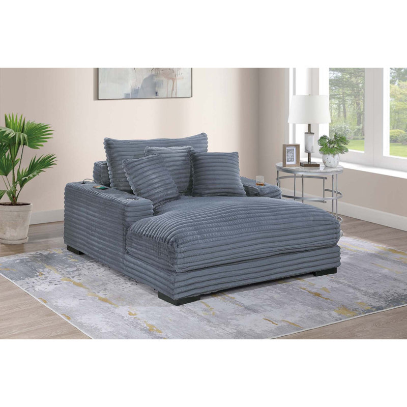 Chaise longue moderne avec 2 porte-gobelets