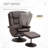 Recliner And Ottoman With Wrapped Base, Swivel PU Leather Reclining Chair With Footrest For Living Room, Bedroom And Home Office (Chair)-465027699