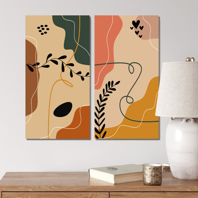 «Bohemian Mid Century Geometric Typographie IV», ensemble de 2 impressions