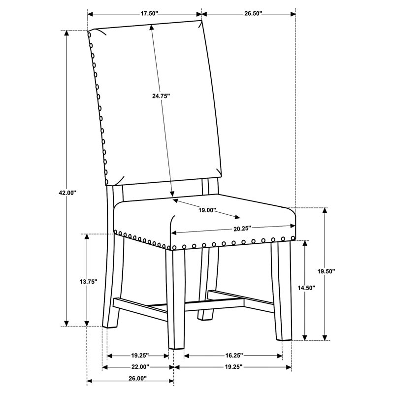 Chaise d'appoint rembourrée (ensemble de 2), Gris chaleureux