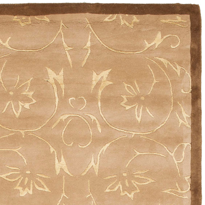 French Tapis Hand Tufted Silk And Wool Floral Rug, Rectangle 2' x 3'