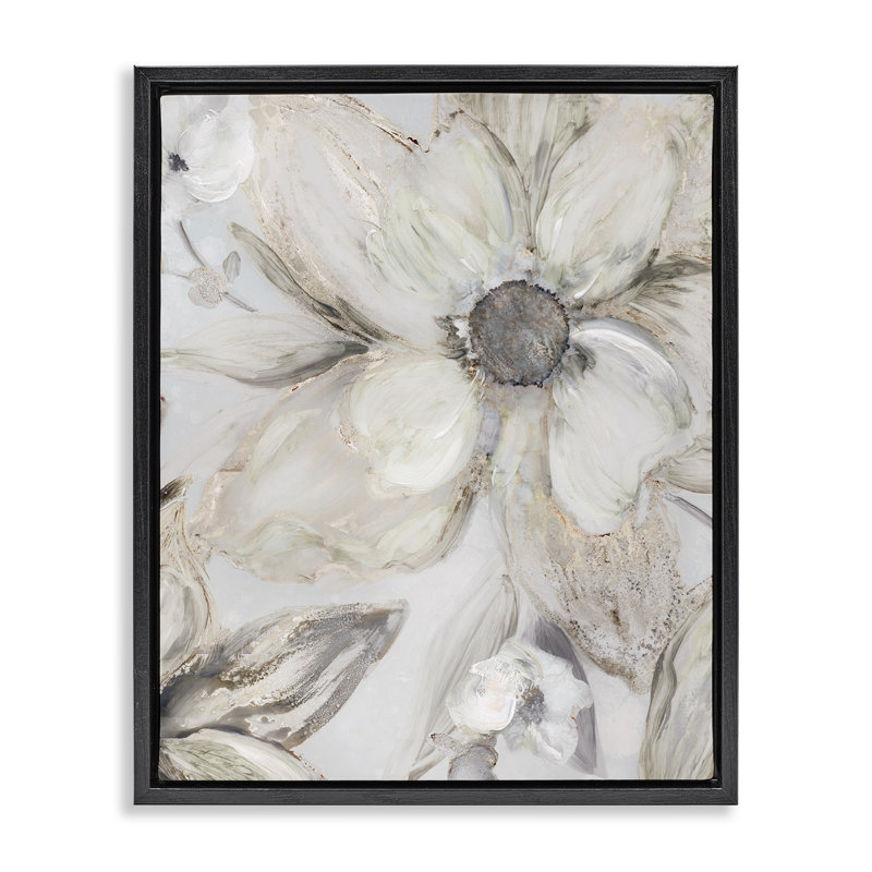 Cadre flottant Sandstone Tone Blooms, design par Carol Robinson, Cadre flottant noir de jais, H 21 po x l 17 po