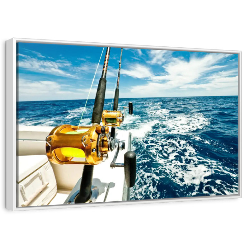 Moulinets de pêche en haute mer, Cadre flottant blanc, 31 po x 21 po