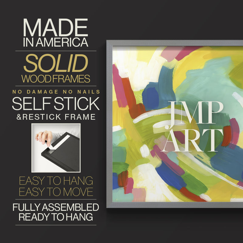 Half Turn I -Framed Print - Restickable, Grey, 16" H x 20" W