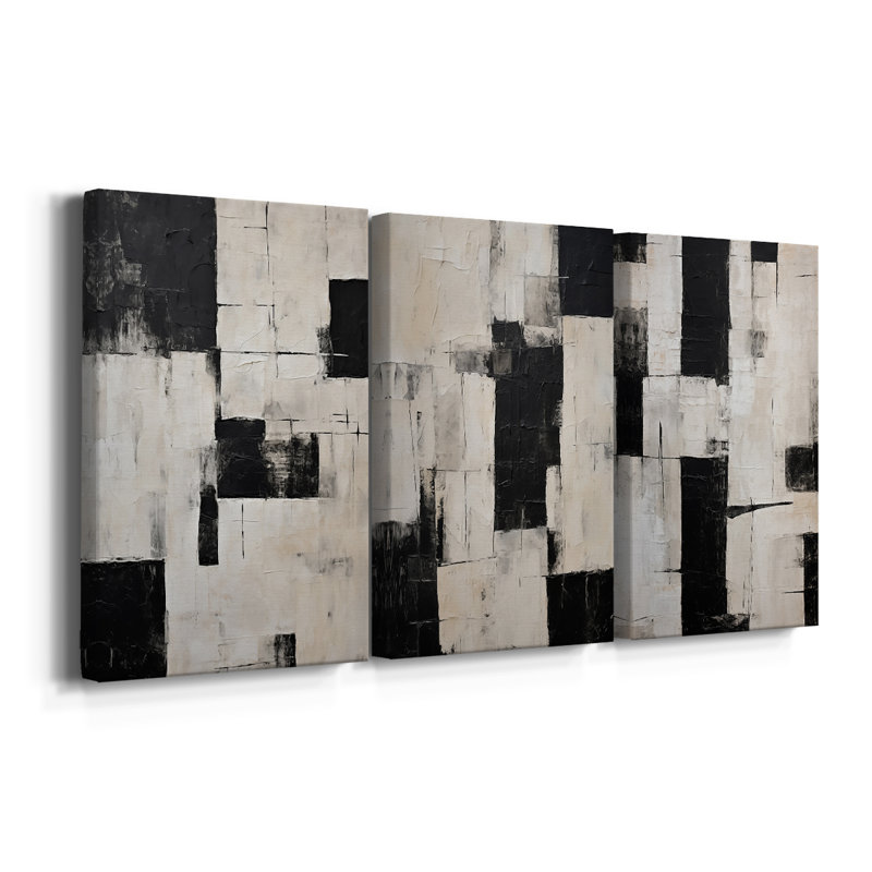 ABSTRACT Series CCDLV III - Toile tendue sur mesure - 3 pièces, H 36 po x l 72 po