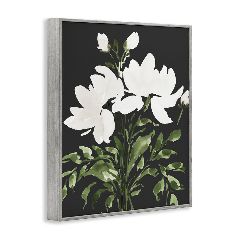 Estampe numérique blanche sur fond noir, design par Lucille Price, H 14 po x l 11 po, Estampe numérique Farmhouse
