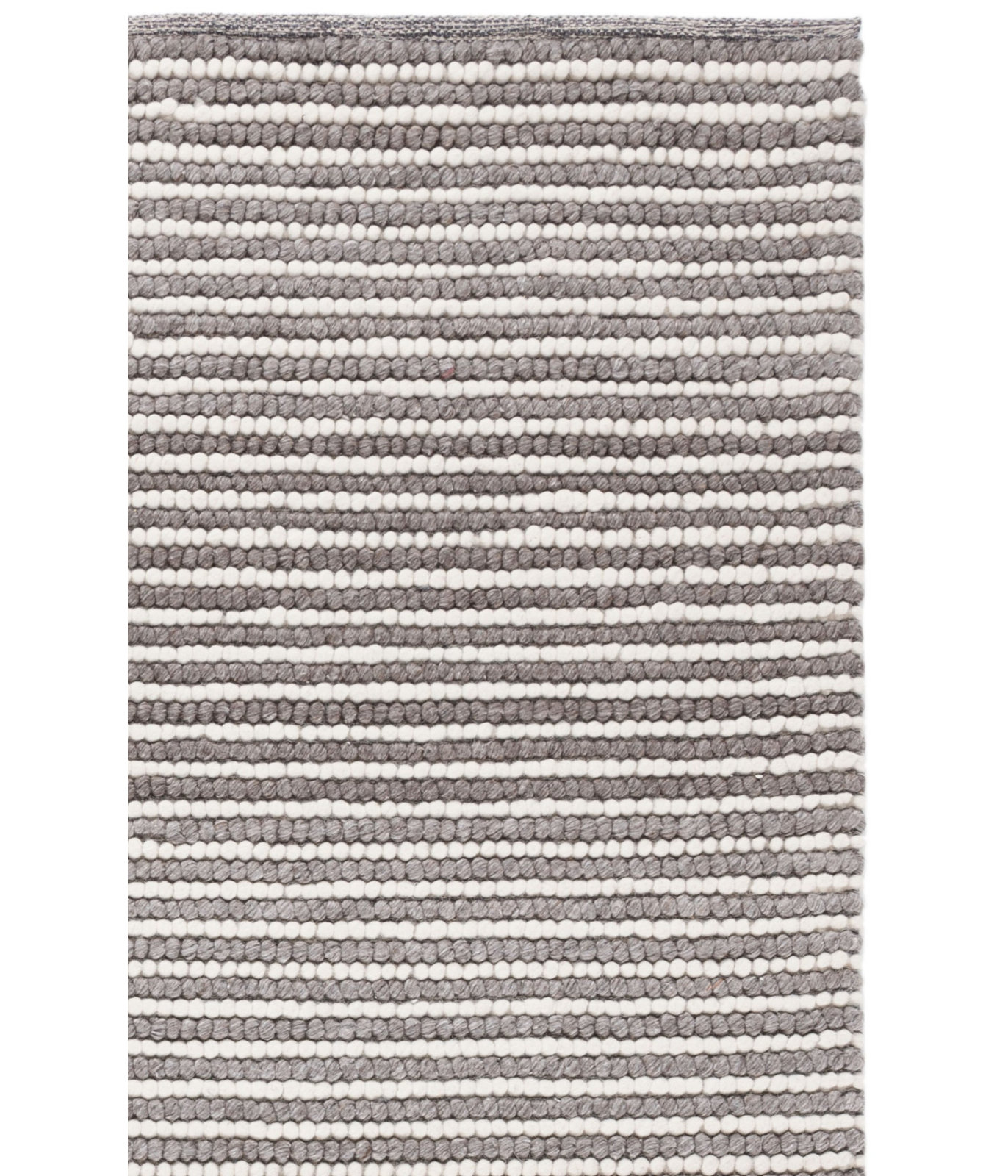 Cleodora Ivory Dark Brown Hand-Woven Chevron Rug, Rectangle 9' x 12'