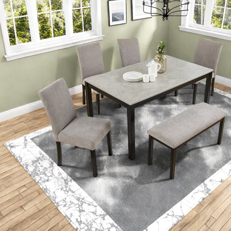 Ensembles de table de salle à manger modernes, en bois et en bois aggloméré, style industriel pour la cuisine et la salle à manger