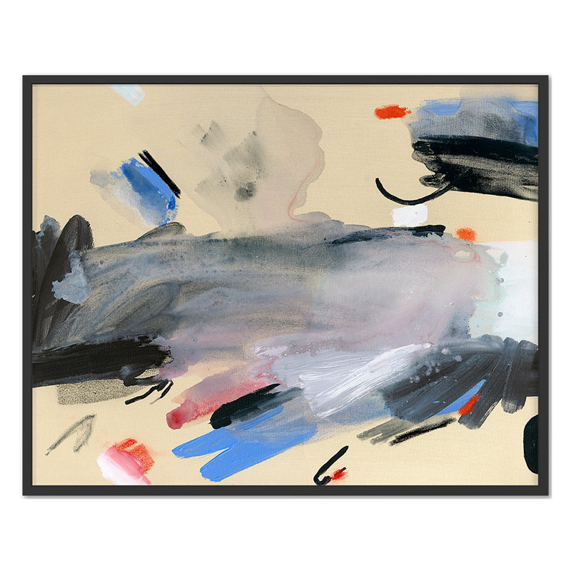 Été 2022 Miocène encadré sur papier par J.J. Imprimé Ellis, Cadre simple noir, H 36 po x l 45 po
