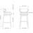 Alida Ena Lucia Bar/Counter Stool - Harvest Jute Seat - Ebano Frame-653515078-653515077
