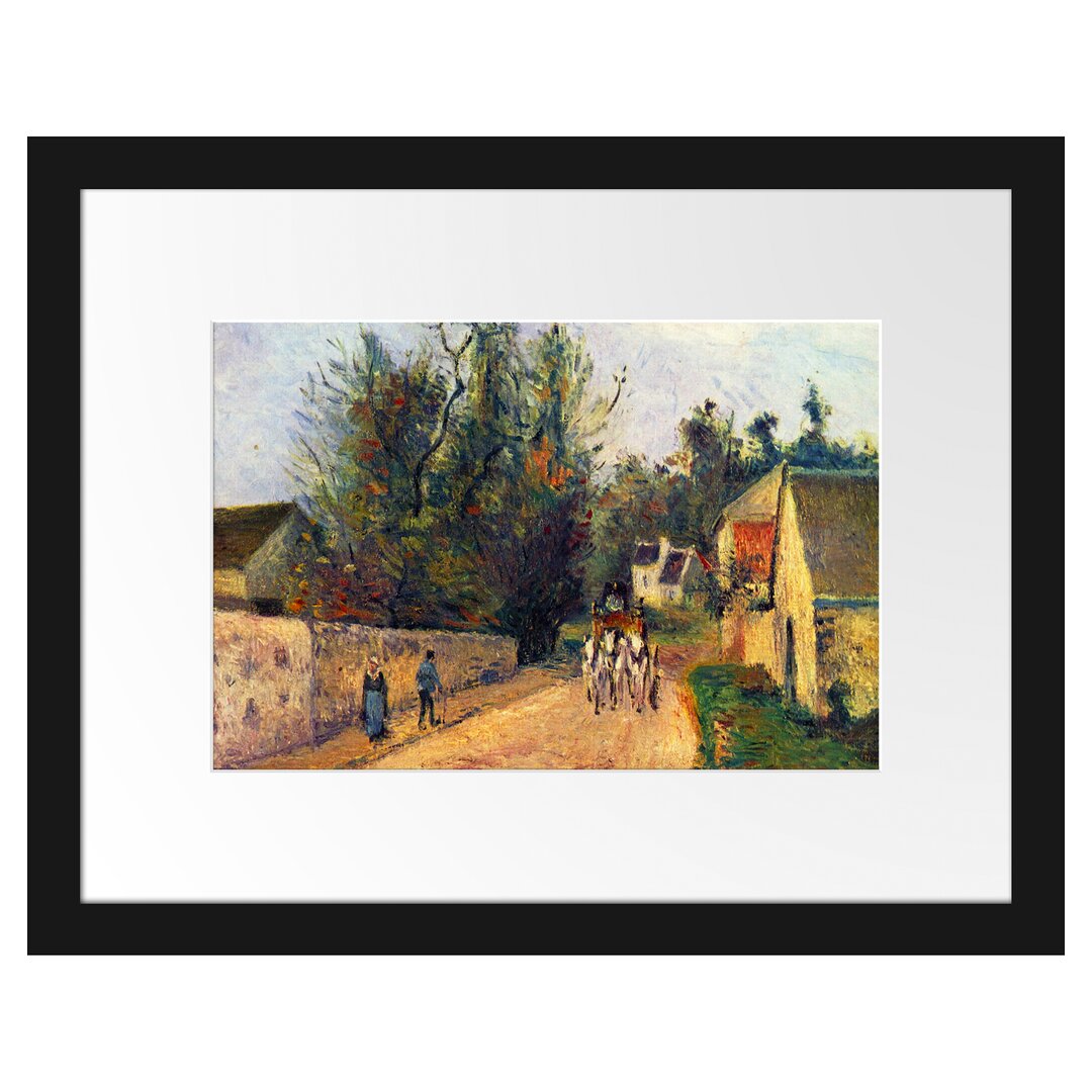 Gerahmter Kunstdruck La Diligence Route D'Ennery À L'Her von Camille Pissarro