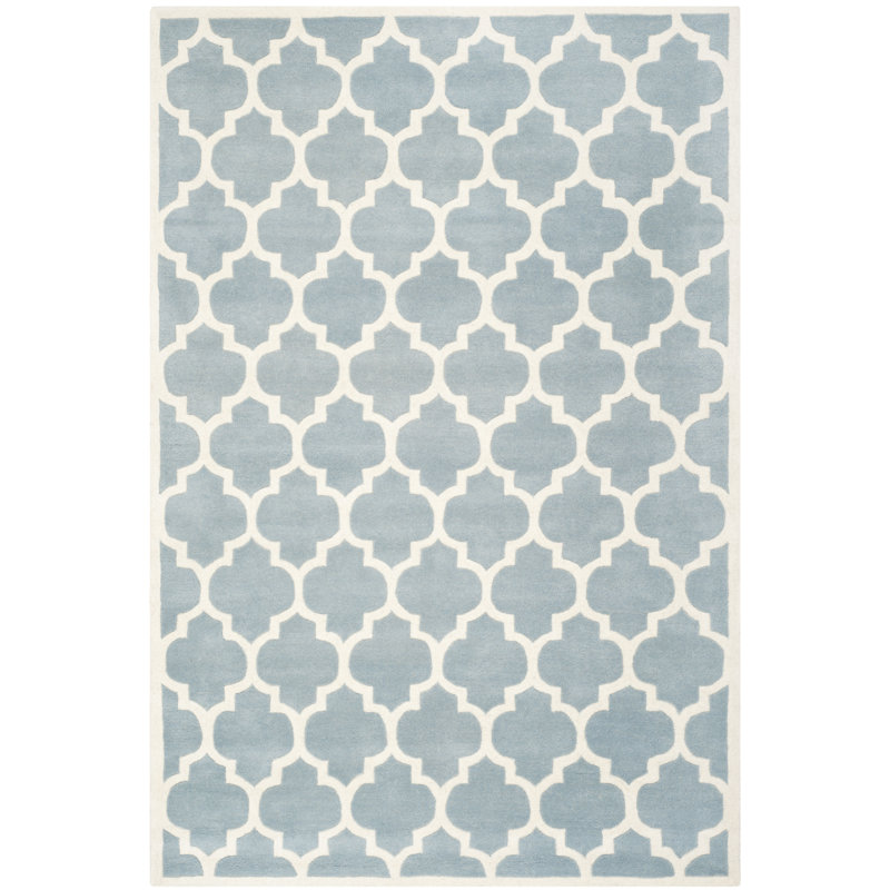 Tenafly Geometric Wool Hand Woven Area Rug, Rectangle 152 x 244 cm