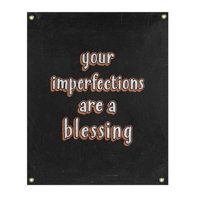 Tapisserie de tableau noir de polyester imparfaites quote, H 36 po x l 26 po, Orange