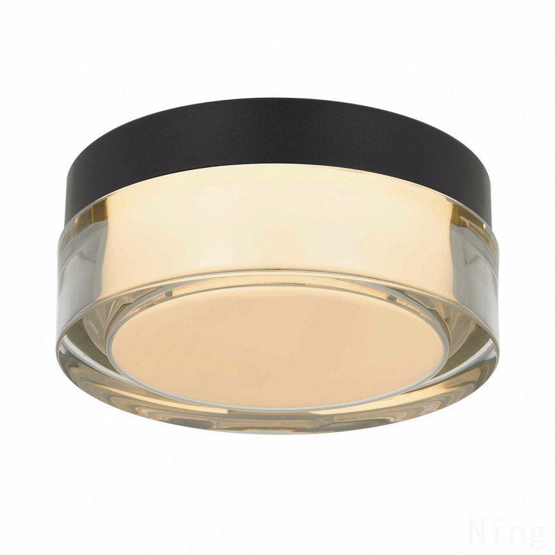 6-Inch Black Inegrated Led Flush Mount, Black