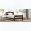 Lit simple en bois d'hévéa avec tête et pied de lit-618910952