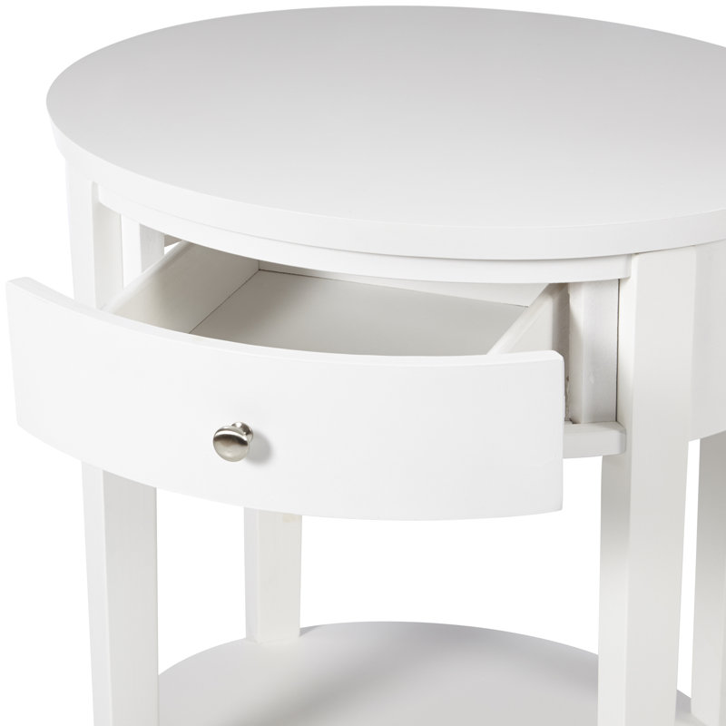 Zaheed End Table with Storage, White