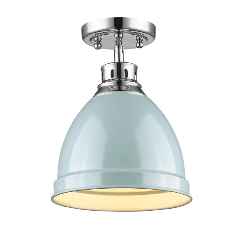 Plafonnier semi-encastré d'extérieur 1 lumière Bowdoinham, Écume de mer, Chrome