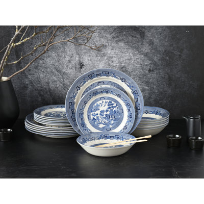China Town 18 Piece Stoneware Dinnerware Set