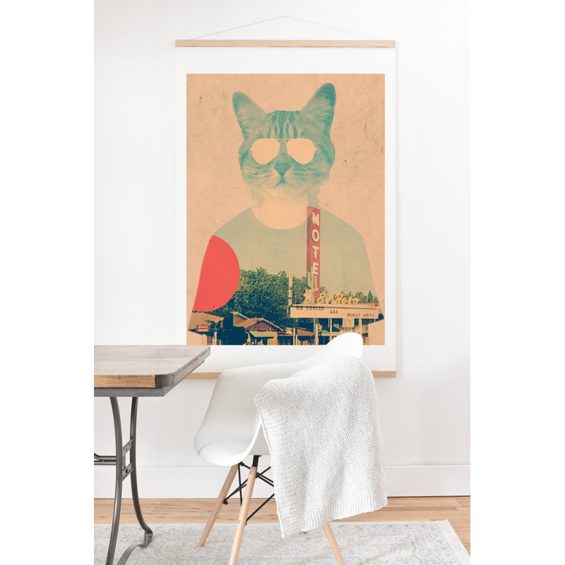 «Cool Cat» par Ali Gulec, reproduction d'art graphique sur toile tendue, H 24 po x l 18 po x P 0,5 po, Affiche