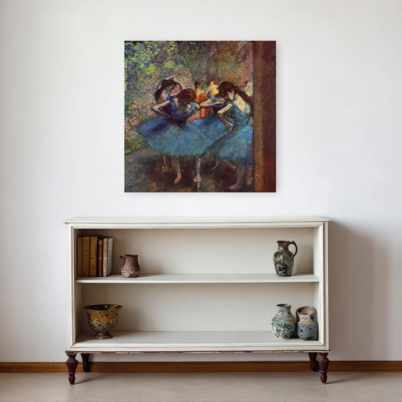 Dancers In Blue, C.1895 Classic Contemporary Spring Wall Art Print by Edgar Degas - Wrapped Canvas Print