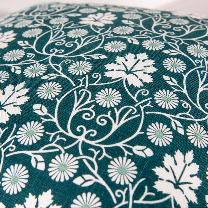 100% Cotton Throw Pillow, Teal, Down Blend