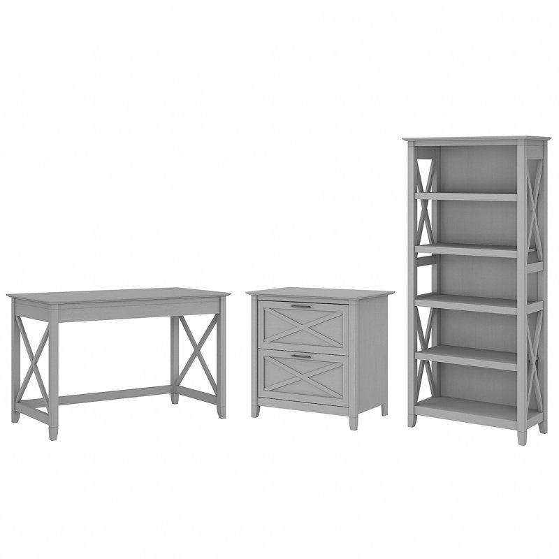 Huckins 3 Piece Writing Desk Office Set, Cape Cod Gray
