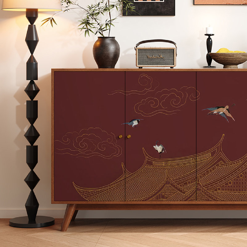 Buffet en bois massif de style chinois