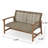 2-Seater Outdoor Wicker Patio Loveseat with Wood Frame and Curved Backrest-746130871