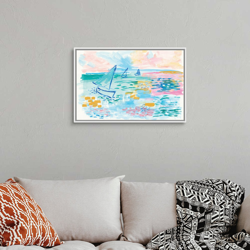 Reproduction d’art sur toile « Drift km » par Kait Roberts, Cadre blanc, H 22 po x l 32 po x P 1,75po