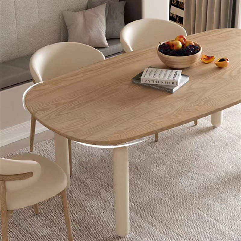 Ensemble de table de salle à manger ovale en bois massif de style français, H 29,5 po x L 78,7 po x l 31,4 po