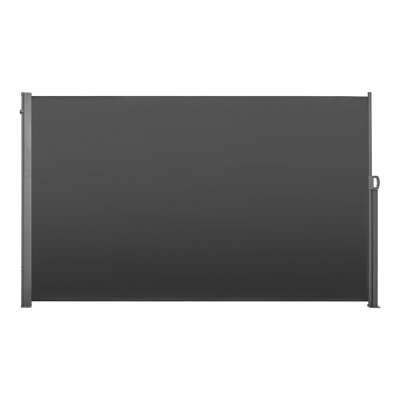 Retractable Side Awning, 73" x 165" Patio Retractable Side Screen with 180 g/m² Polyester Fabric, Waterproof Sunshade Outdoor Privacy Screen Room Divider for Garden, Balcony, Pools, Deck, Gray