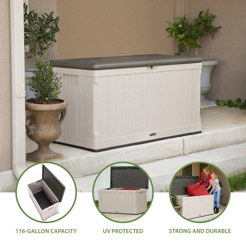 Heavy-Duty 435L Resin Storage Box, Desert Sand Tan