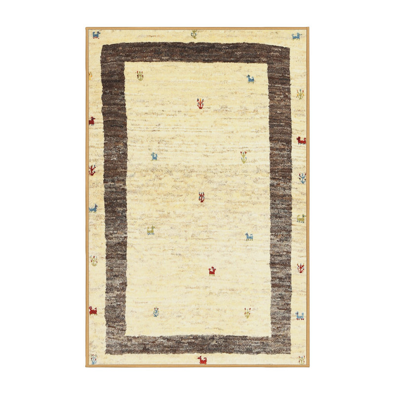 Surface beige contemporaine tapis, Rectangle 5 pi x 7 pi