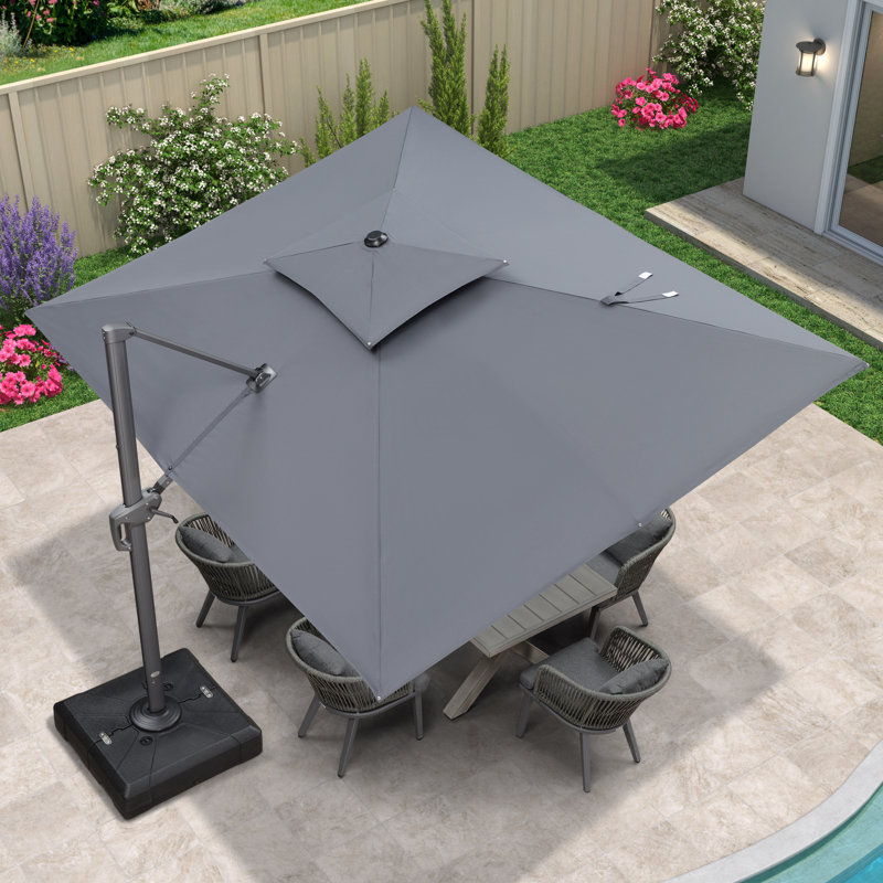 274cm X 365cm Rectangular Cantilever Parasol, Grey