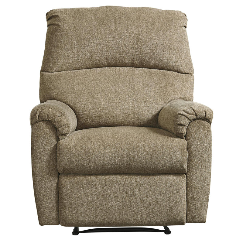 Rishana Upholstered Recliner, Beige Polyester