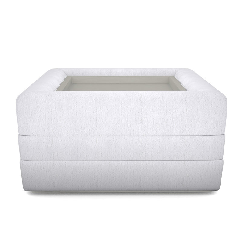 Boyden Ottoman with Wood Tray, Wrenn, Navada Snow