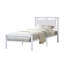 Lit plateforme en métal avec tête de lit tapissier, sans cordon requis, moderne, blanc, grand-27381509-27421601