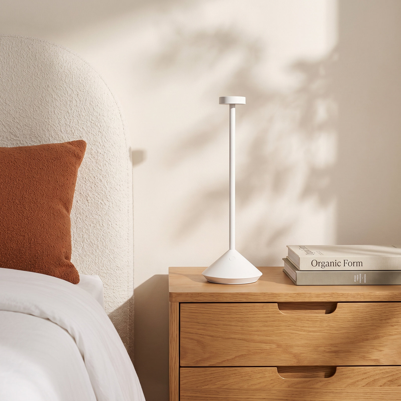 Moneta Accent Rechargeable Table Lamp, Matte White